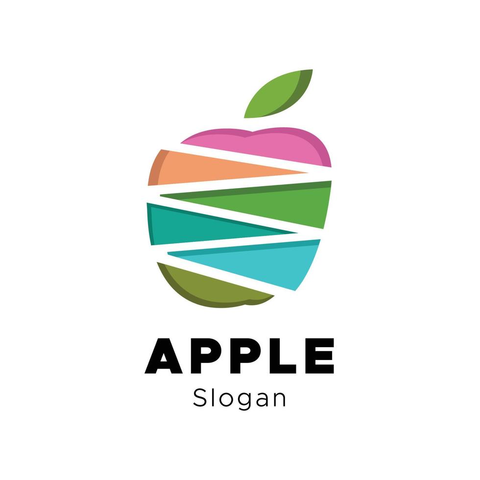 diseño de vector de plantilla de logotipo de fruta de manzana abstracta