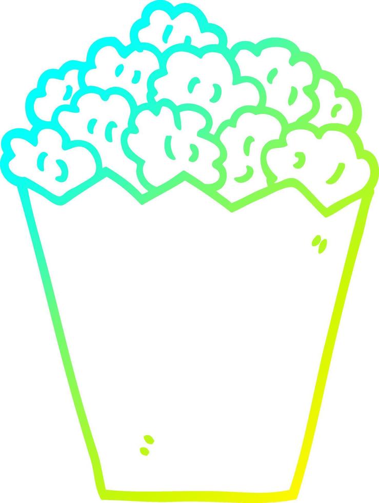 cold gradient line drawing cartoon popcorn vector