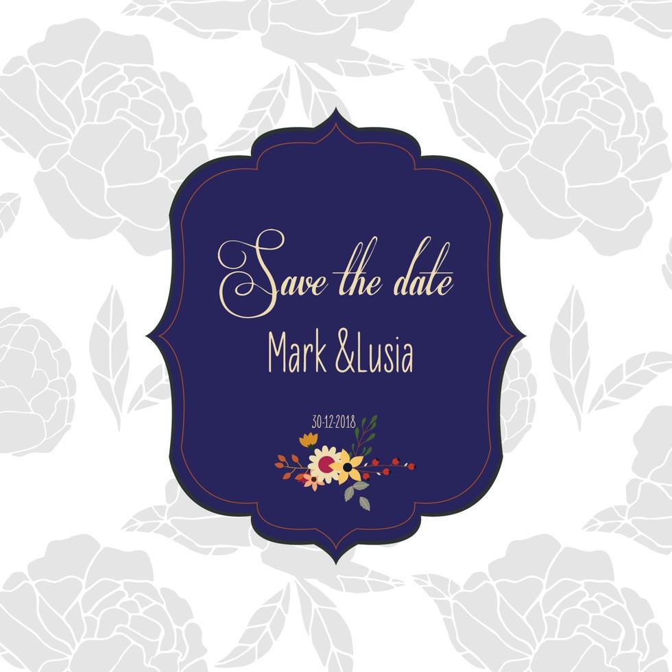 floral wedding invitation vector