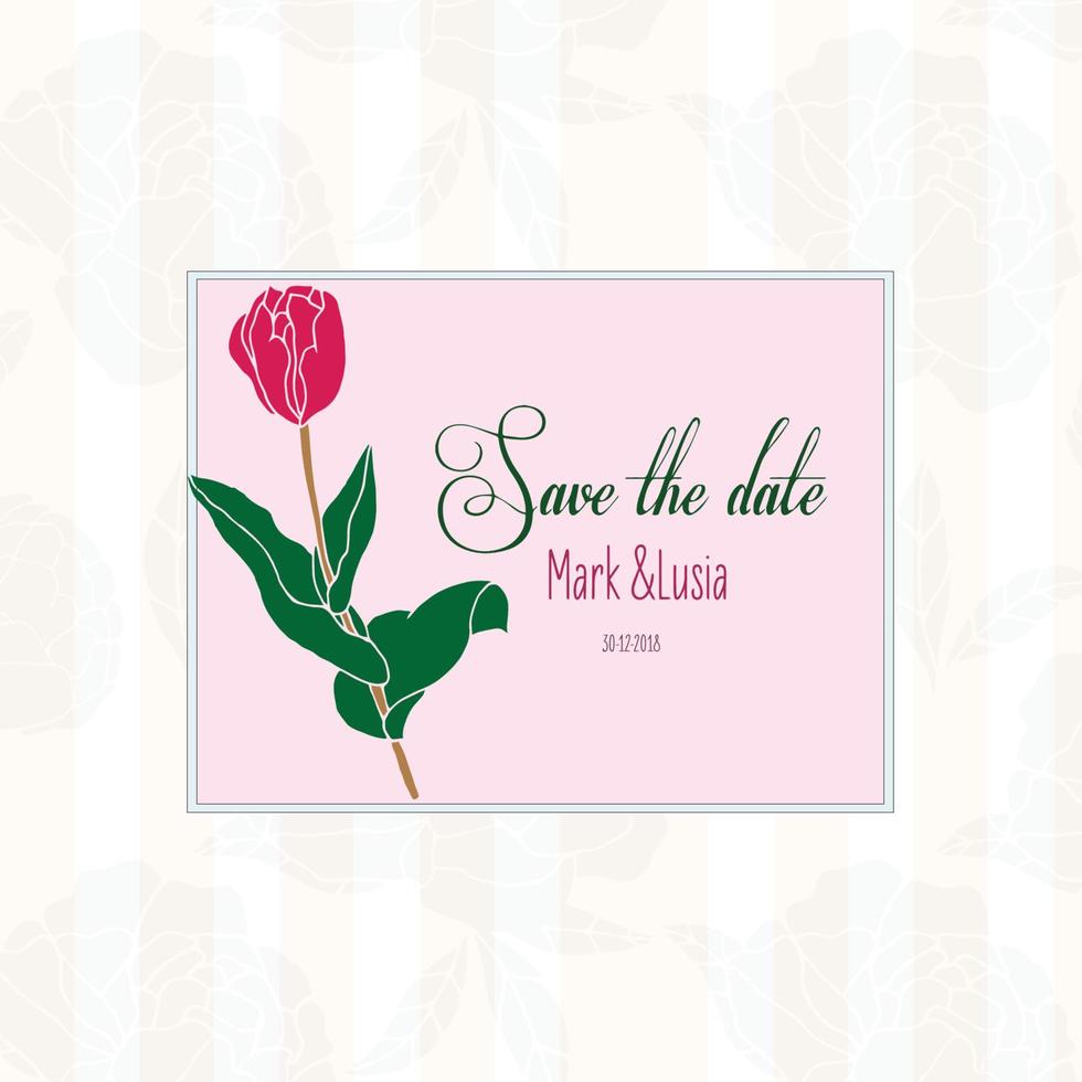 floral wedding invitation vector
