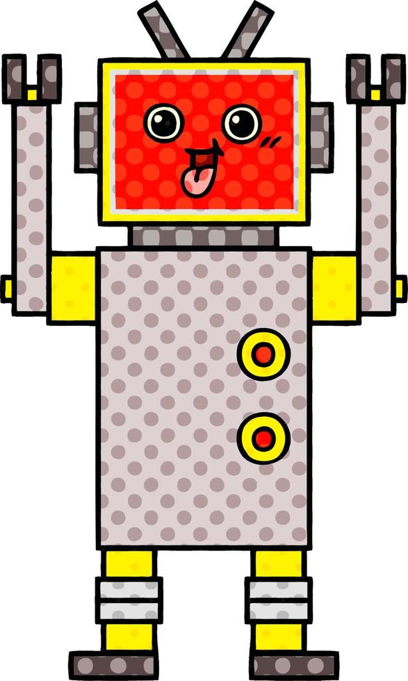 comic book style cartoon robot vector
