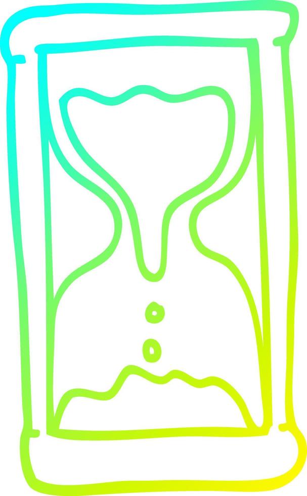 cold gradient line drawing cartoon hourglass vector