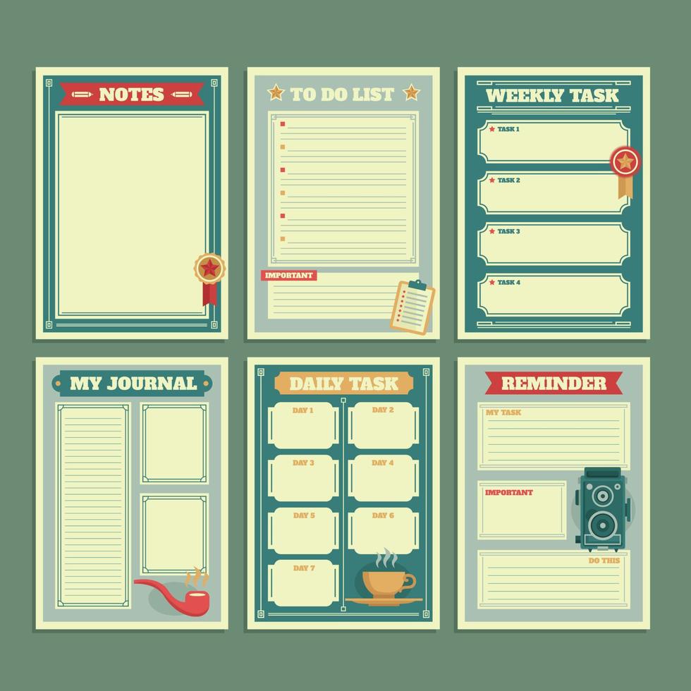 Journal Vintage Look Templates vector