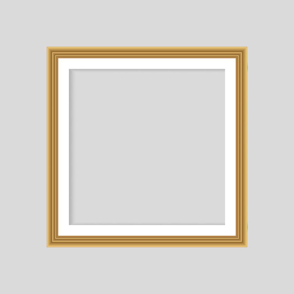 marco de oro realista aislado sobre fondo gris. perfecto para sus presentaciones. ilustración vectorial vector