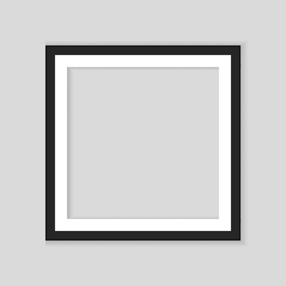 Realistic black frame isolated on white background. Perfect for your presentations. Vector illustration