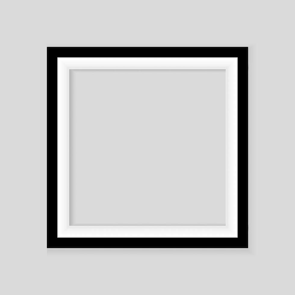 Realistic black frame isolated on white background. Perfect for your presentations. Vector illustration