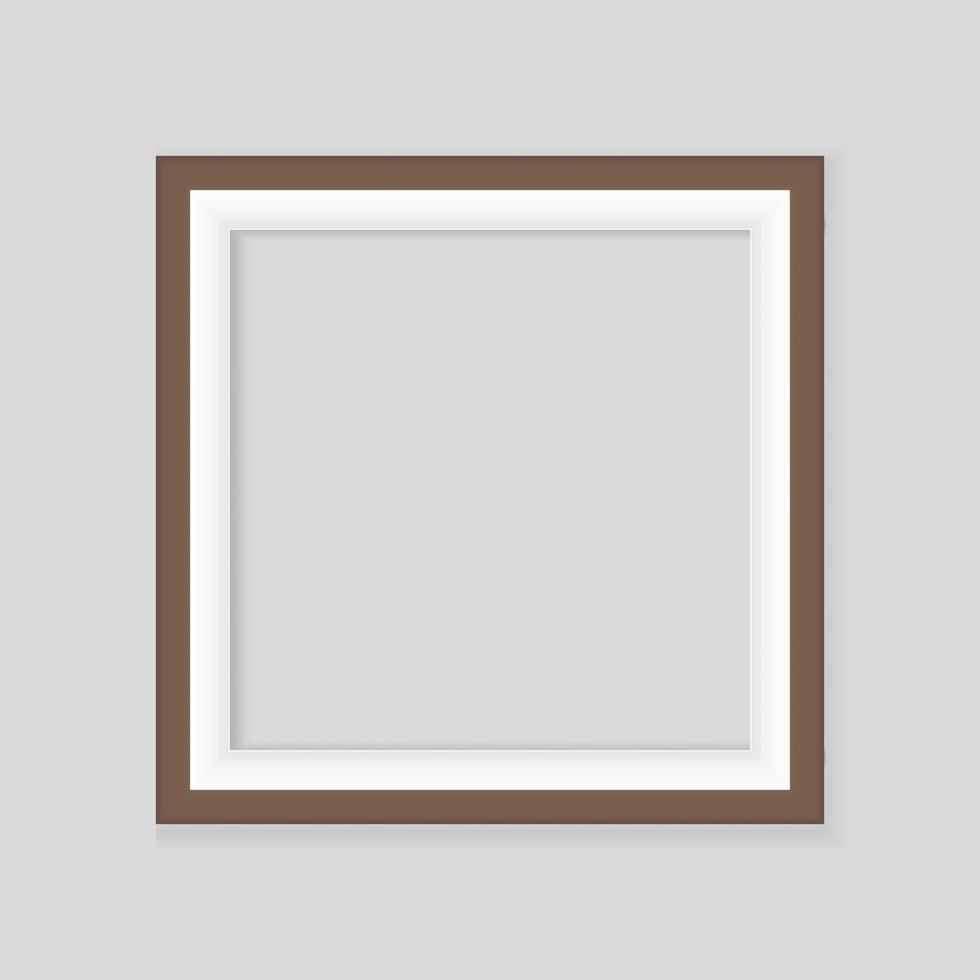 Realistic gold frame isolated on grey background. Perfect for your presentations. Vector illustration.