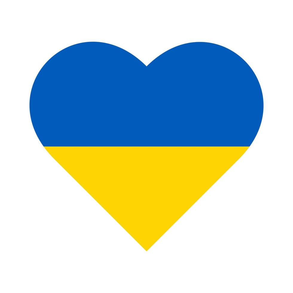 Ukraine flag in the heart, vector illustration.