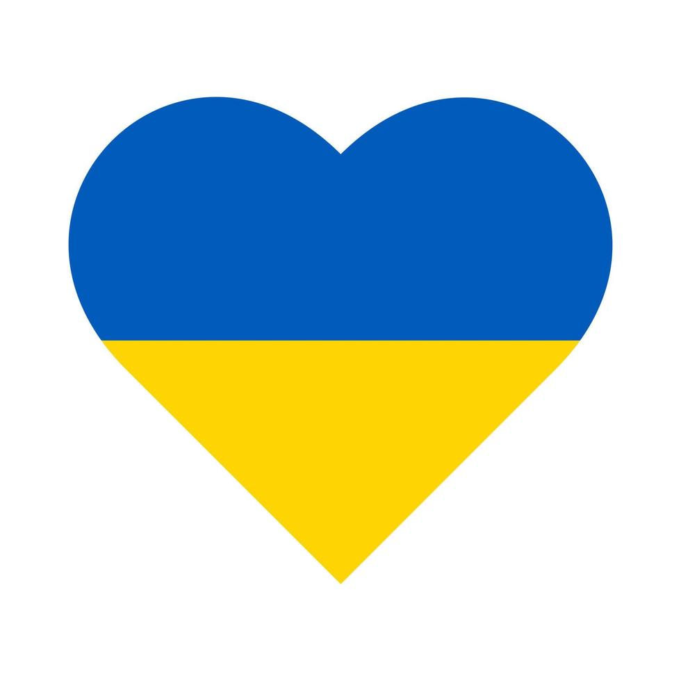 Ukraine flag in the heart, vector illustration.