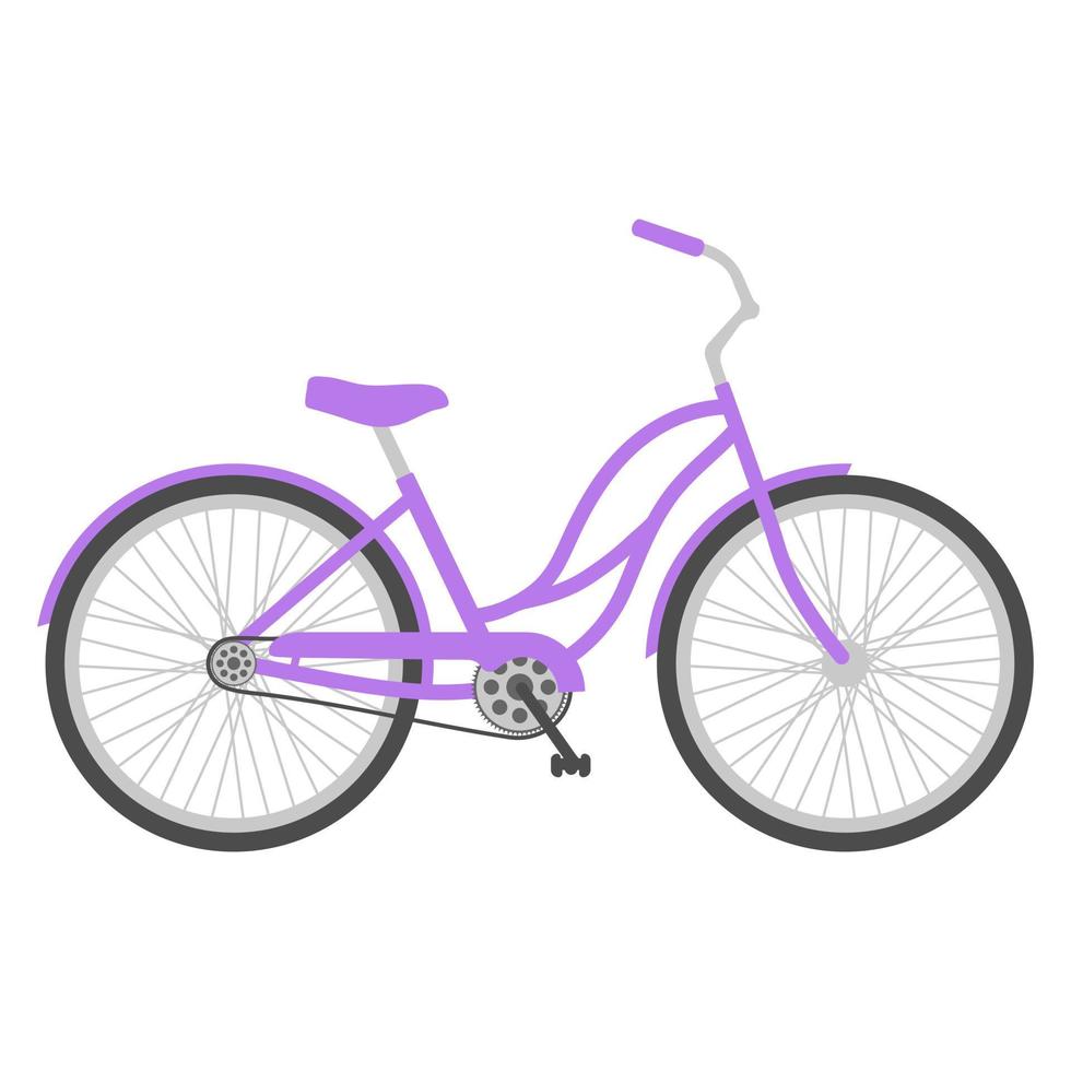 Cute bike on a white background. Vector illustration.