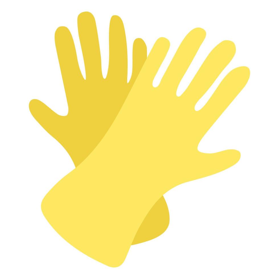 Rubber cleaning gloves. Vector illustration.