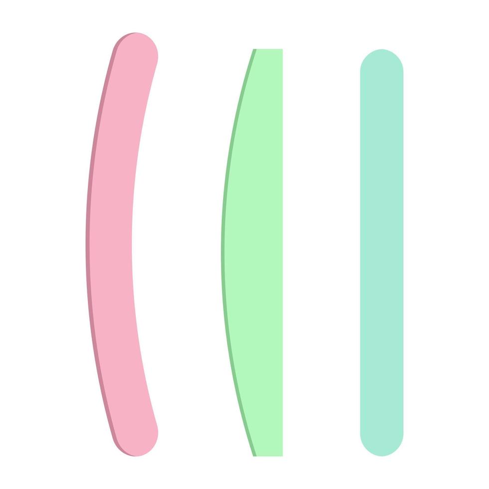 A set of nail files. Women's accessory for manicure. Vector illustration.