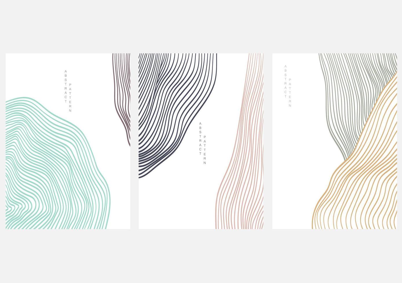 Abstract art background with line pattern vector. Art landscape template with geometric elements. vector