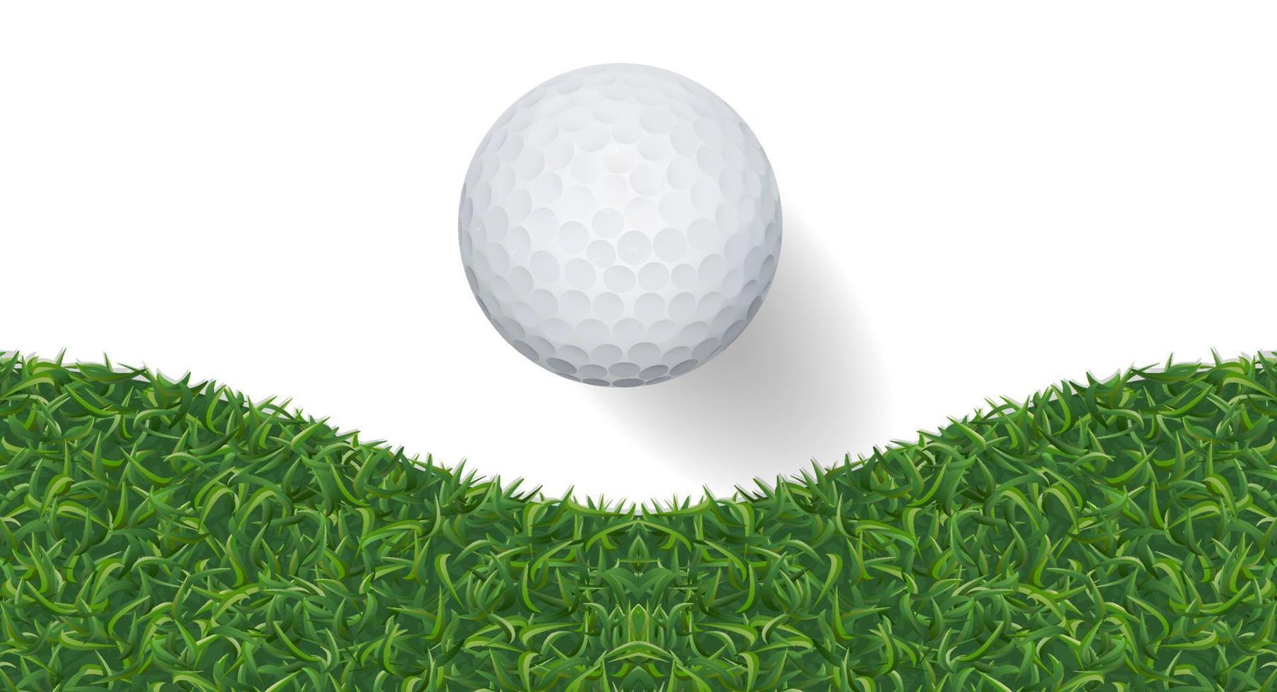 pelota de golf y fondo de hierba verde con área para espacio de copia. vector. vector