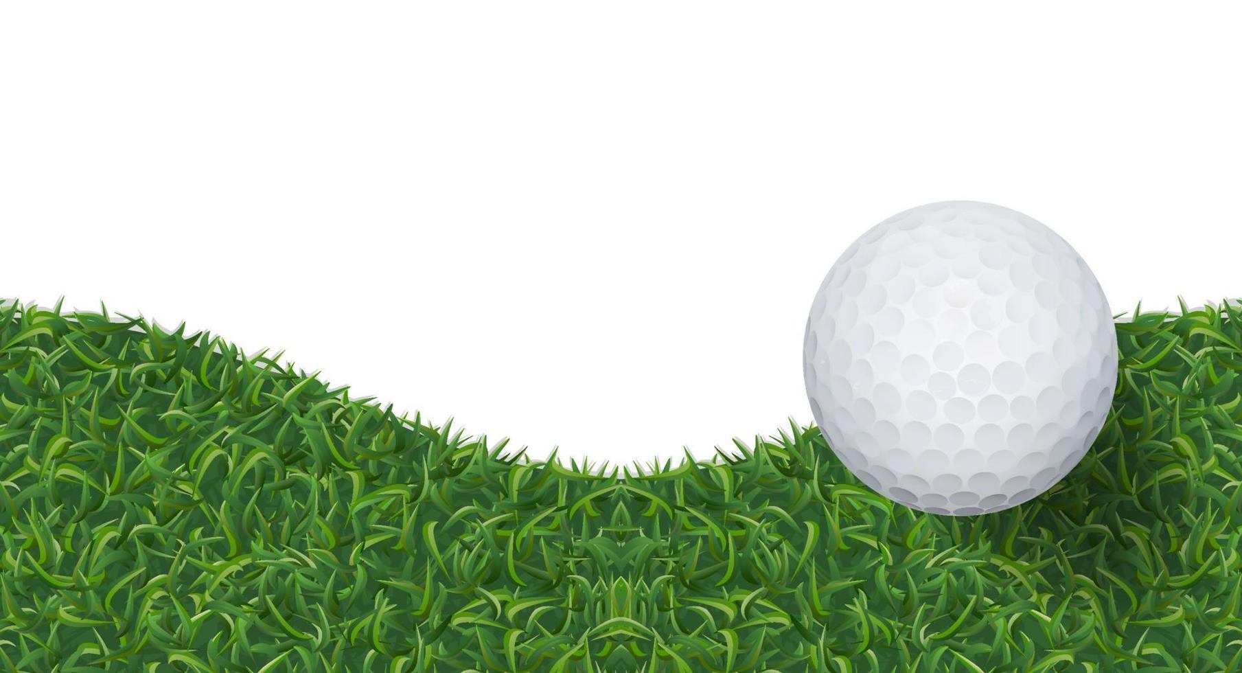 pelota de golf y fondo de hierba verde con área para espacio de copia. vector. vector