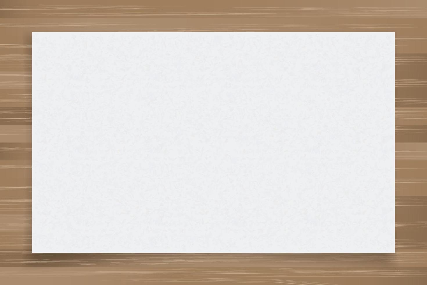 White paper sheet on wood texture background. Vector. vector
