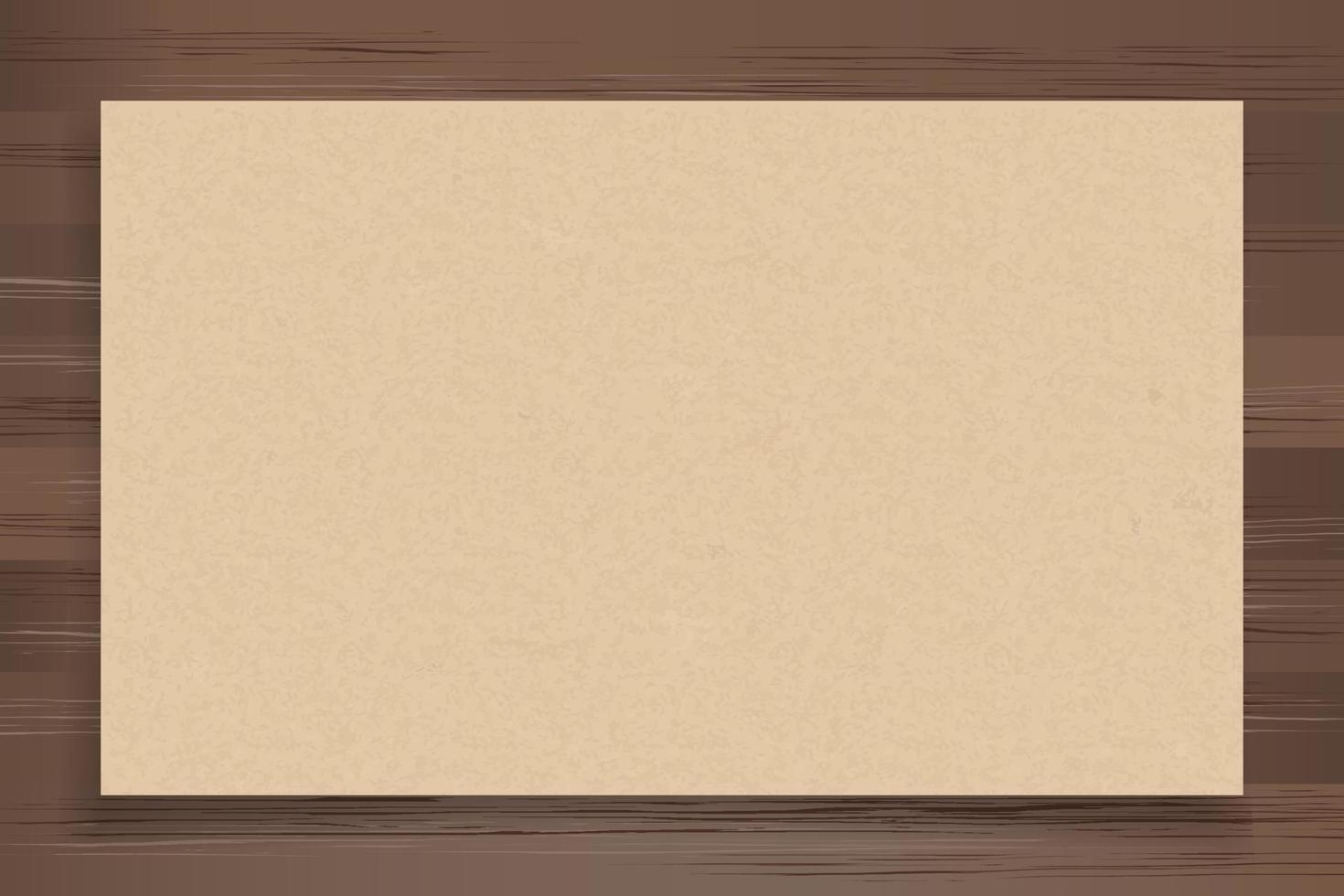 Brown paper on wood texture background. Vector. vector