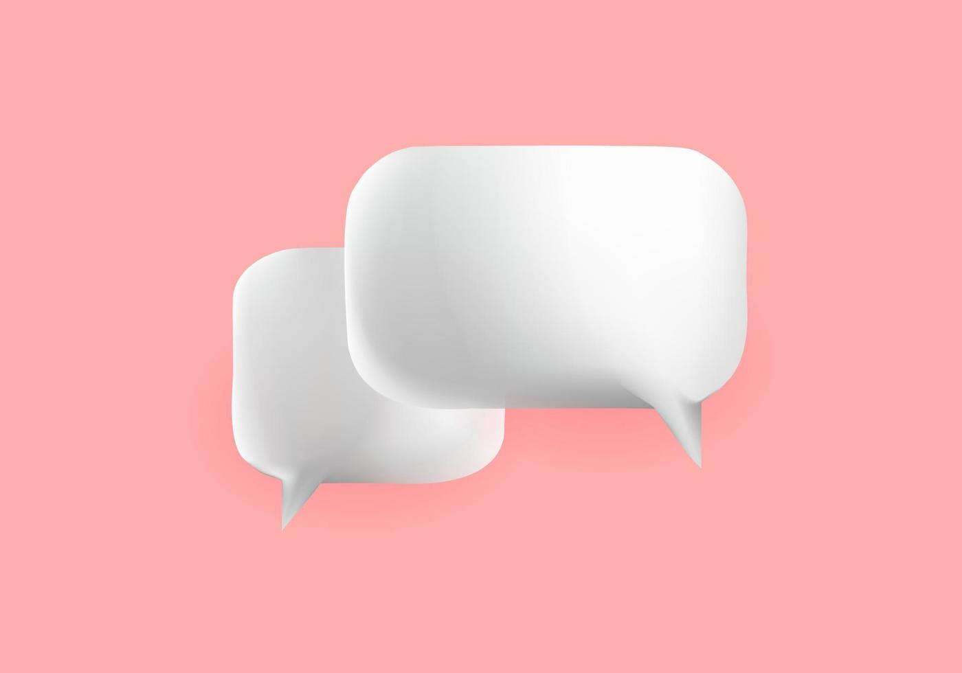 3d set white speech bubble chat communication. Cute style vector illustrations for web, icon, and element design.