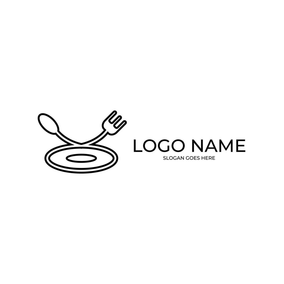 cuchara chef sombrero restaurante cafe logo vector