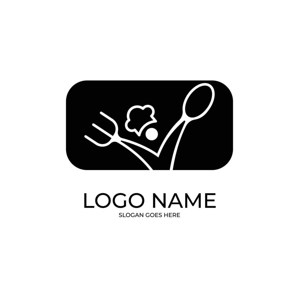 Chef Hat Spoon Restaurant Cafe Logo vector