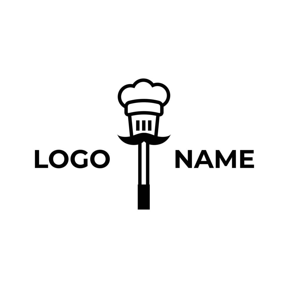 Minimal Spatula Mascot Restaurant Logo vector