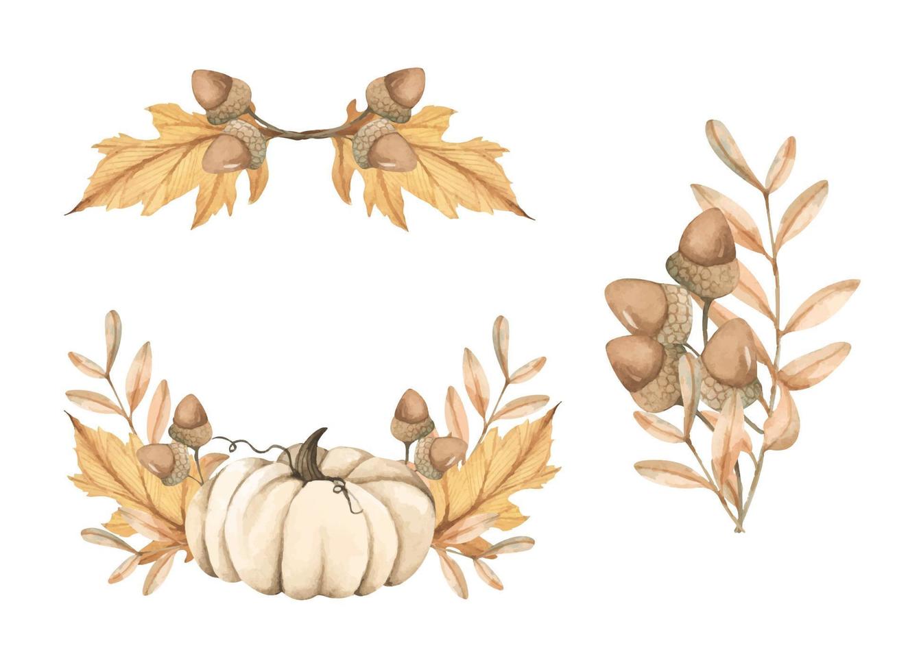 Watercolor autumn bouquet. vector