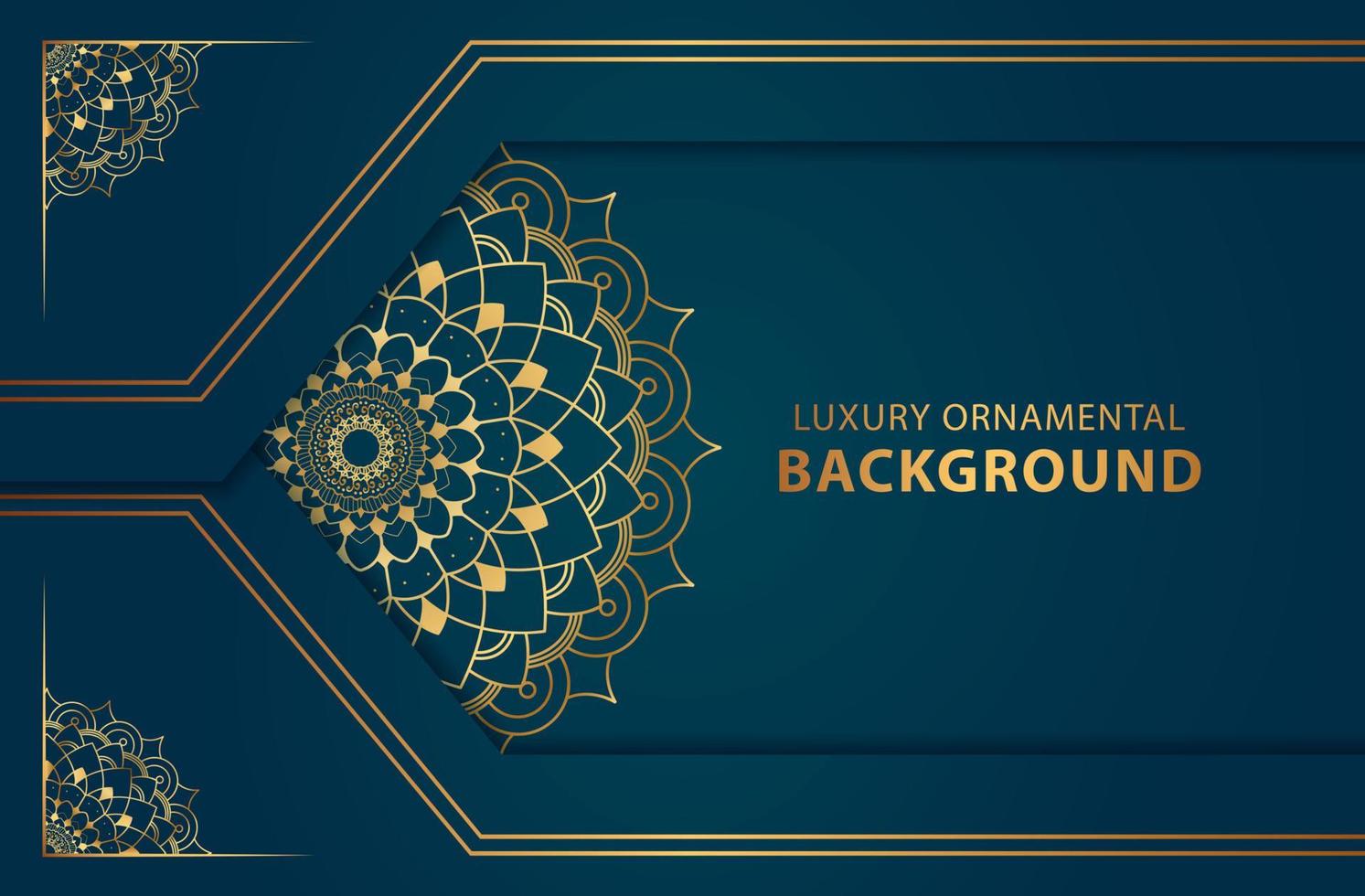 luxury ornamental mandala background Dark blue vector