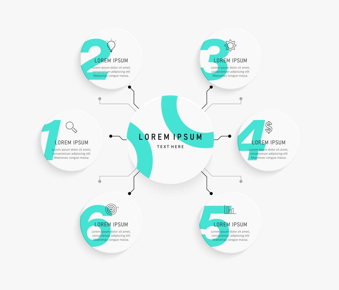 Vector Infographic label design template with icons and 6 options or steps. Can be used for process diagram, presentations, workflow layout, banner, flow chart, info graph.