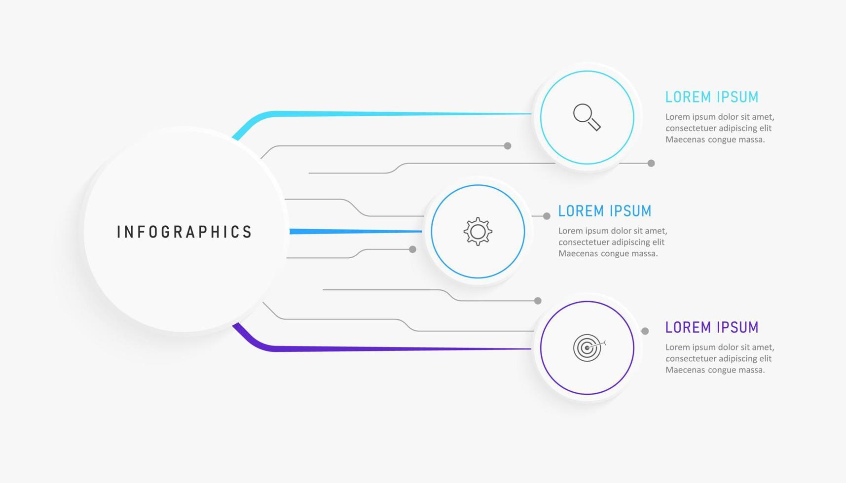 Vector Infographic label design template with icons and 3 options or steps. Can be used for process diagram, presentations, workflow layout, banner, flow chart, info graph.