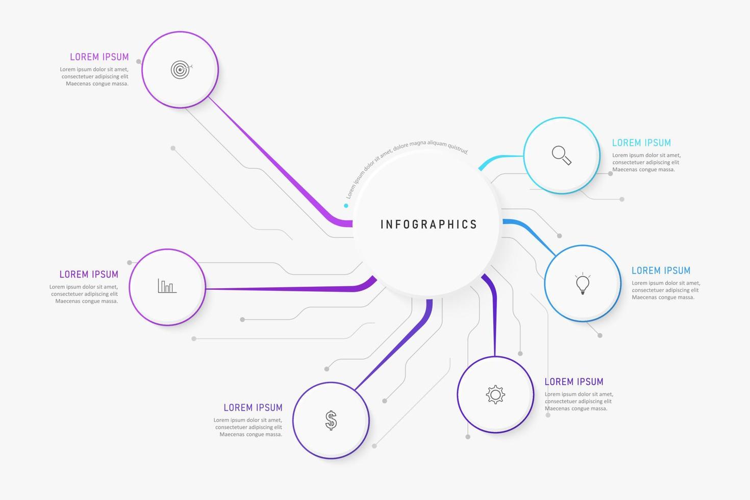 Vector Infographic label design template with icons and 6 options or steps. Can be used for process diagram, presentations, workflow layout, banner, flow chart, info graph.