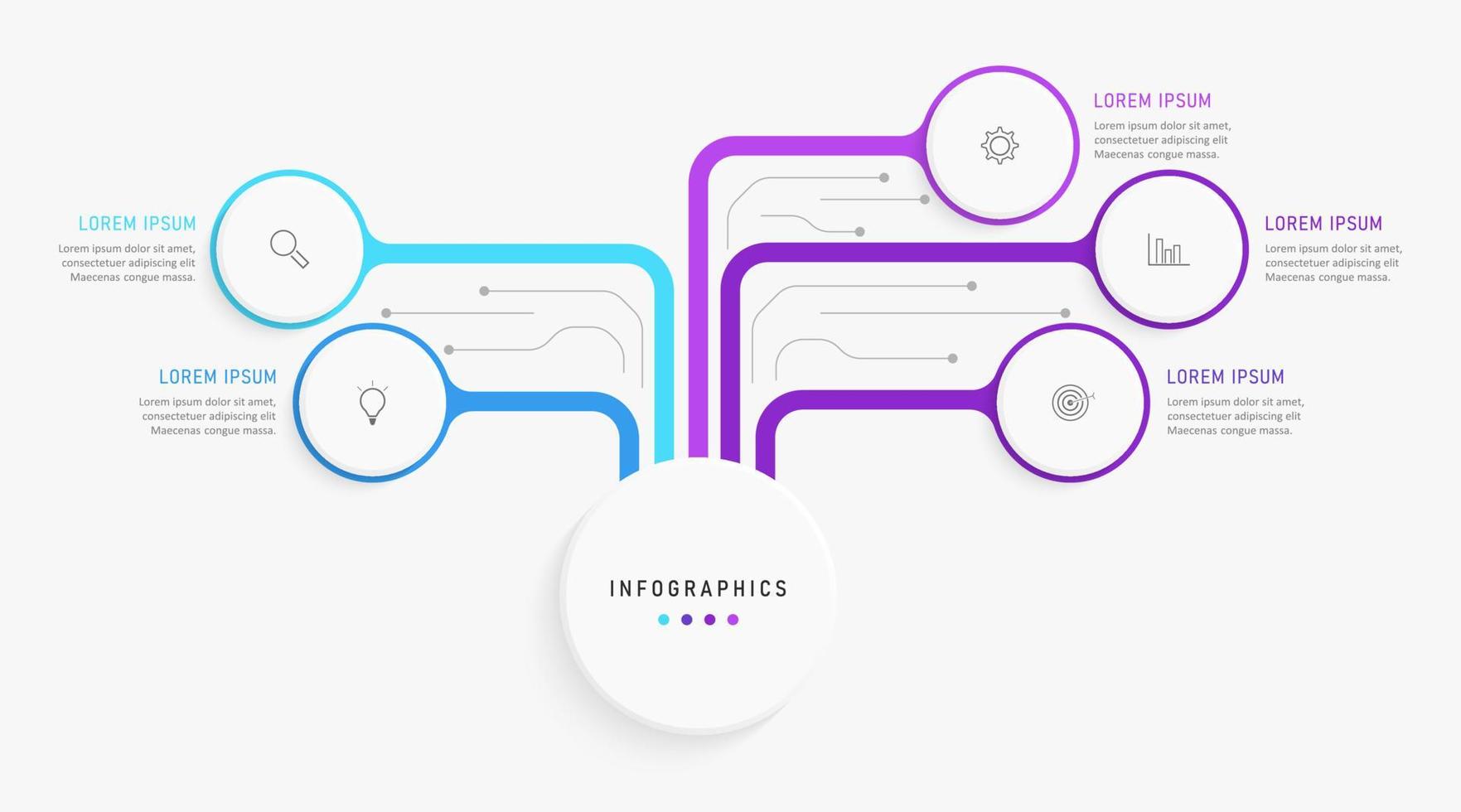 plantilla de diseño de etiquetas infográficas vectoriales con iconos y 5 opciones o pasos. se puede utilizar para diagramas de proceso, presentaciones, diseño de flujo de trabajo, banner, diagrama de flujo, gráfico de información. vector