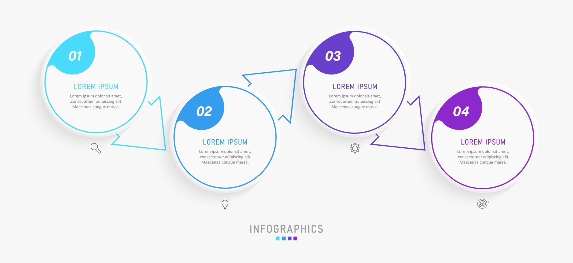 Vector Infographic label design template with icons and 4 options or steps. Can be used for process diagram, presentations, workflow layout, banner, flow chart, info graph.