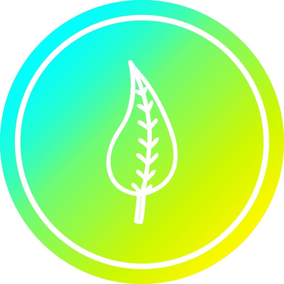 natural leaf circular in cold gradient spectrum vector