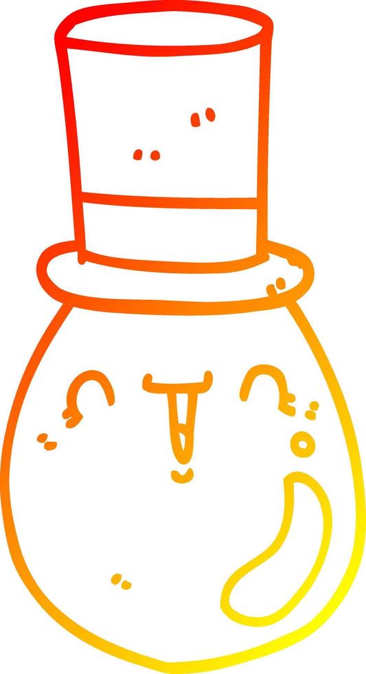 warm gradient line drawing cartoon posh egg vector