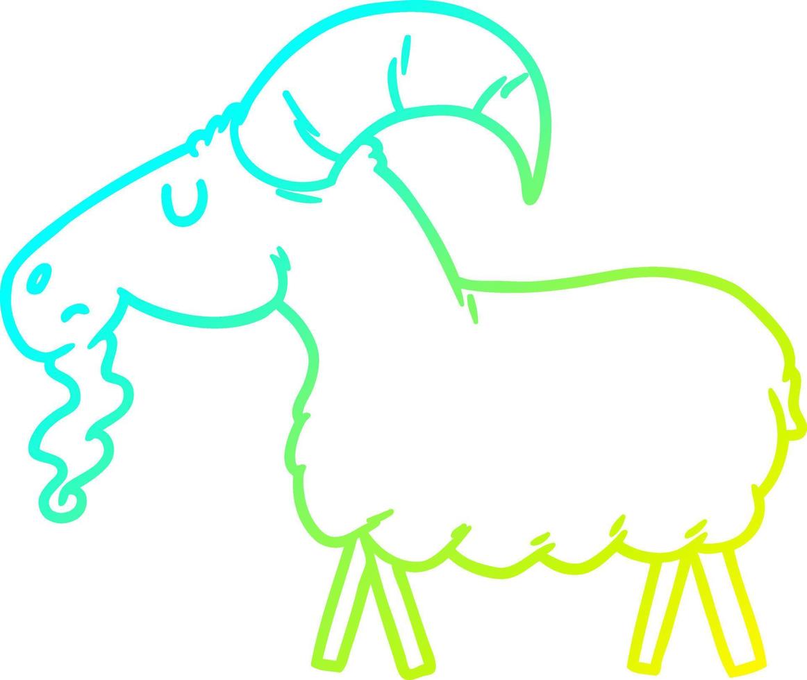 cold gradient line drawing cartoon goat vector