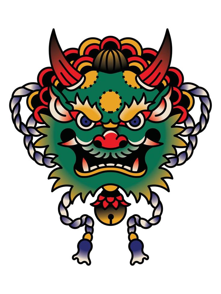 Japanese traditional hannya mask tattoo, vector EPS 10 8634117 Vector Art  at Vecteezy