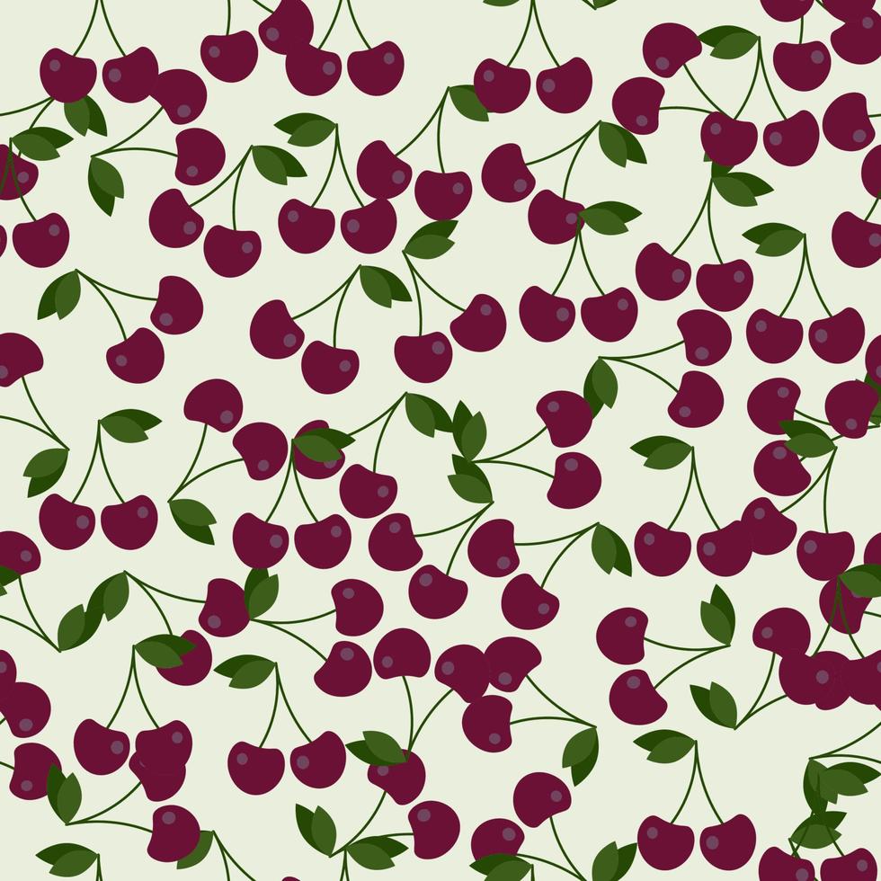 Seamless background with cherry. vector