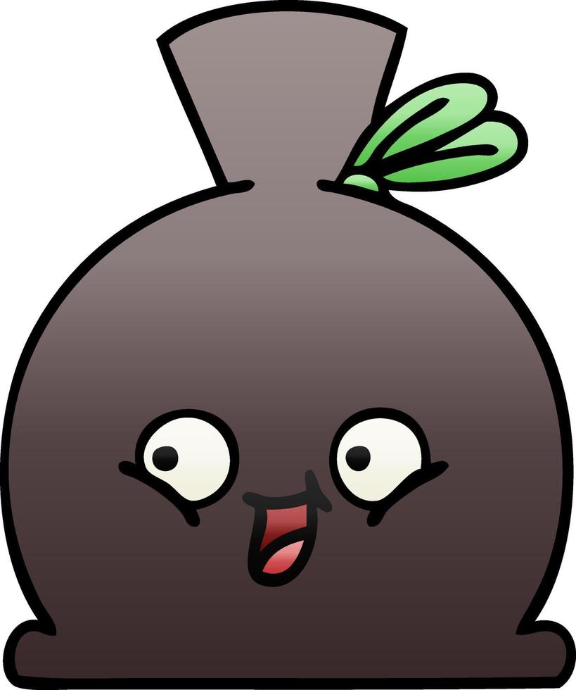 gradient shaded cartoon sack vector