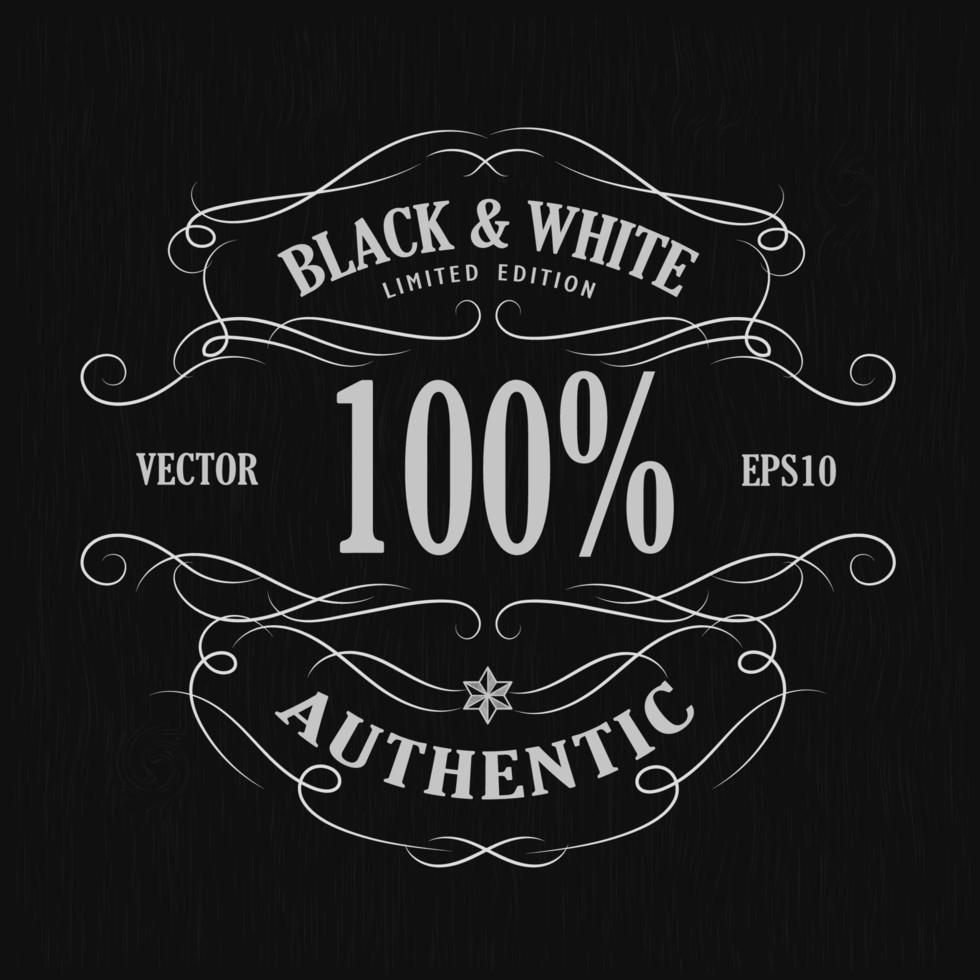 Hand drawn frame label vintage banner retro blackboard vector illustration