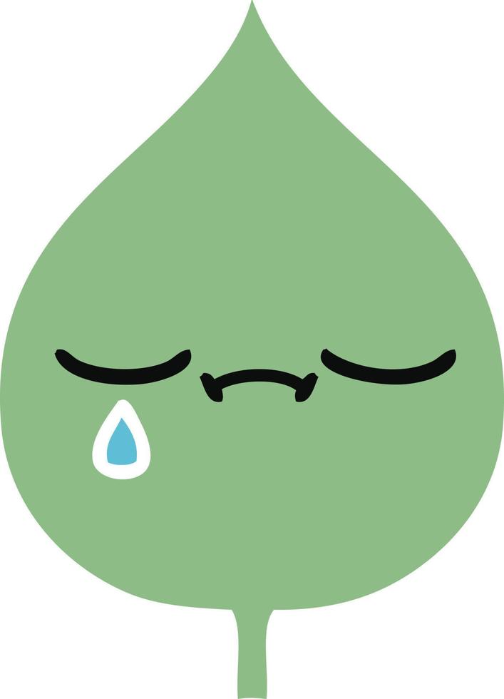 flat color retro cartoon expressional leaf vector