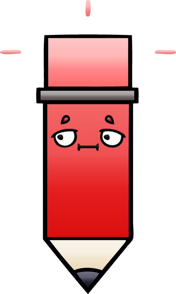 gradient shaded cartoon pencil vector
