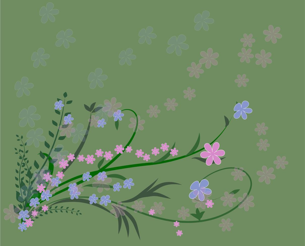 Background with flowers. vector