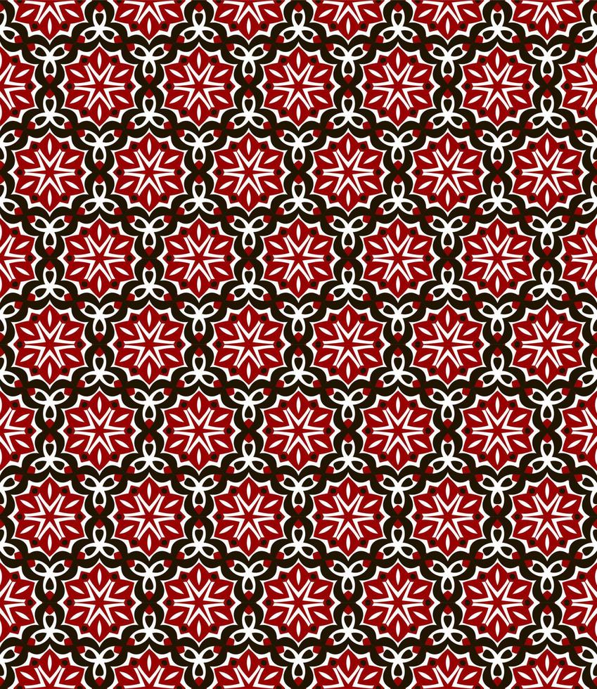Seamless geometric pattern with flowers. Background vector