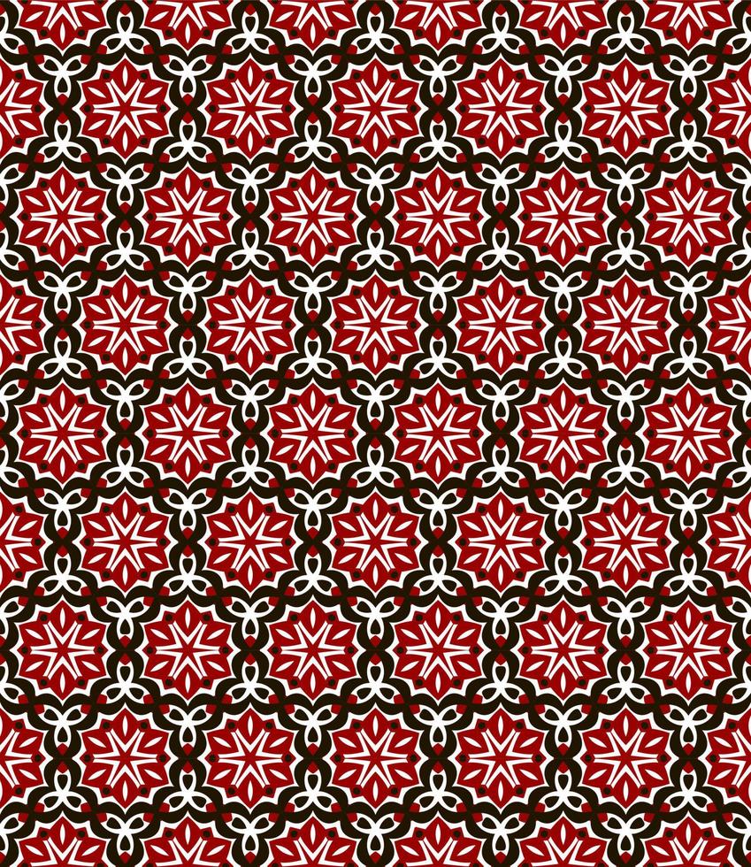 Seamless geometric pattern with flowers. Background vector