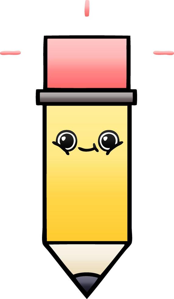 gradient shaded cartoon pencil vector