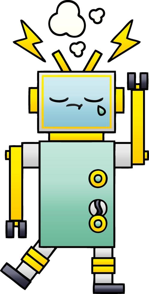 gradient shaded cartoon robot vector