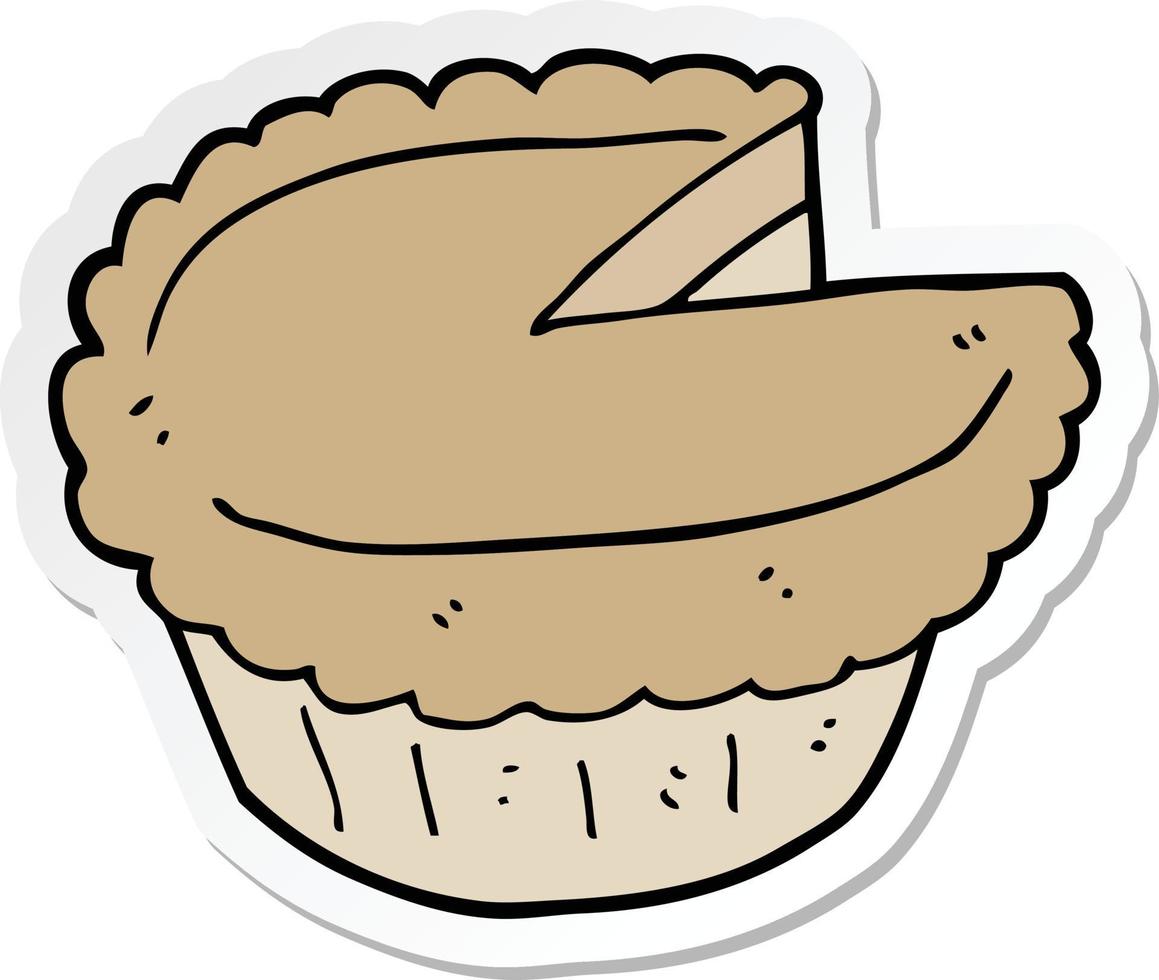 sticker of a cartoon pie vector