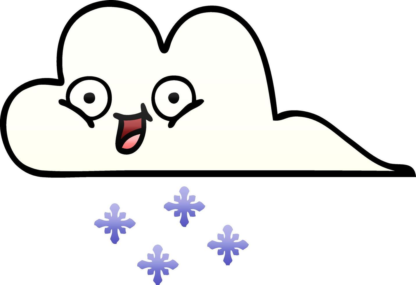 gradient shaded cartoon snow cloud vector