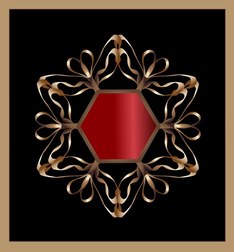 Jewelry made of gold with a stone. Abstract pattern. vector