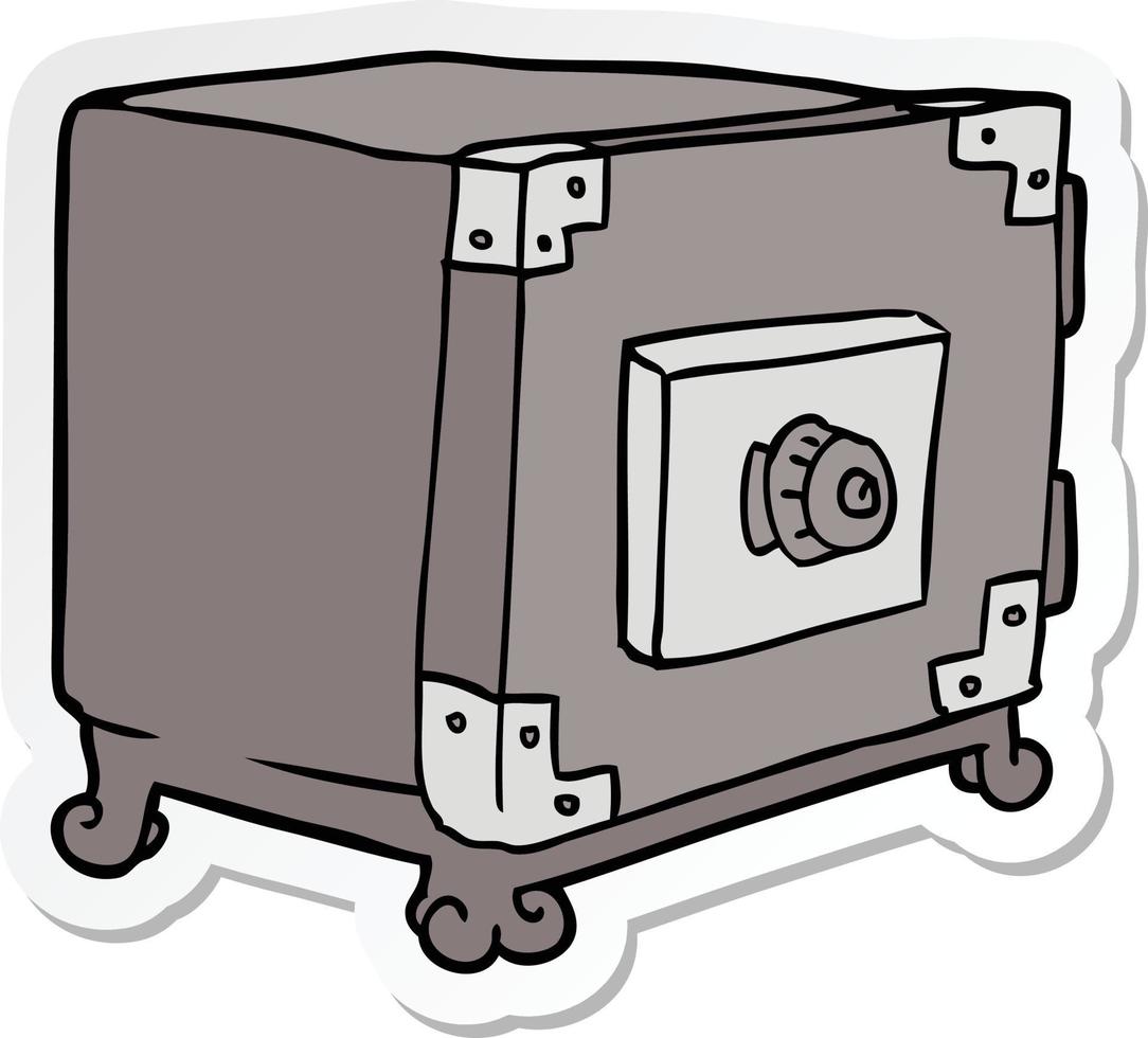 sticker of a cartoon traditional safe vector